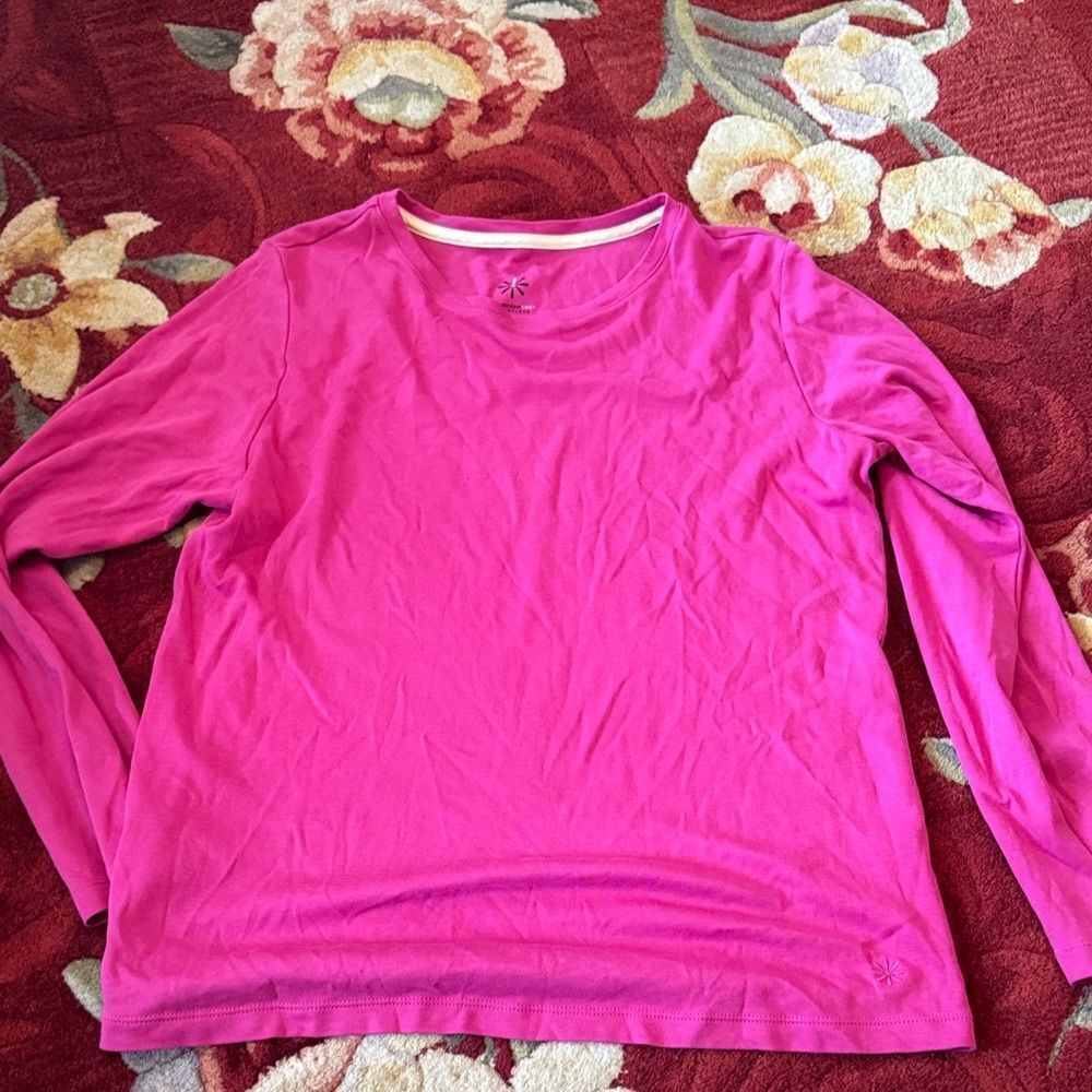 Isaac Mizrahi Fuchsia Long Sleeve Women's Top